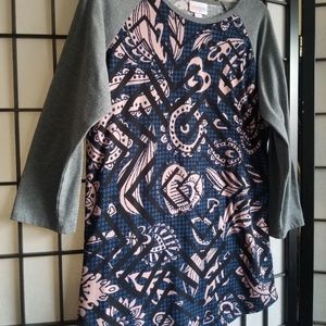 Lularoe blue and pink randy baseball tee shirt